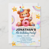 Colorful Teddy Bear Birthday 6 for Boy's Kaart (Voorkant)