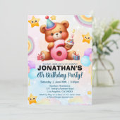 Colorful Teddy Bear Birthday 6 for Boy's Kaart (Staand voorkant)