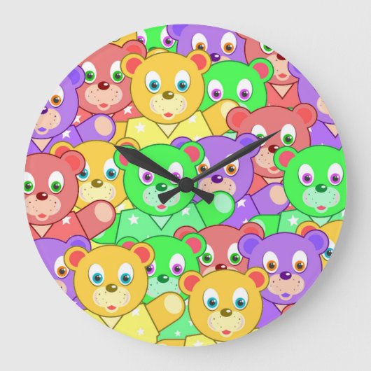 COLORFUL TEDDY BEARS GROTE KLOK (Voorkant)