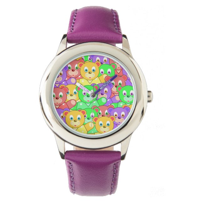 COLORFUL TEDDY BEARS HORLOGE (Voorkant)
