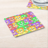 COLORFUL TEDDY BEARS KARTONNEN ONDERZETTERS (Schuin)
