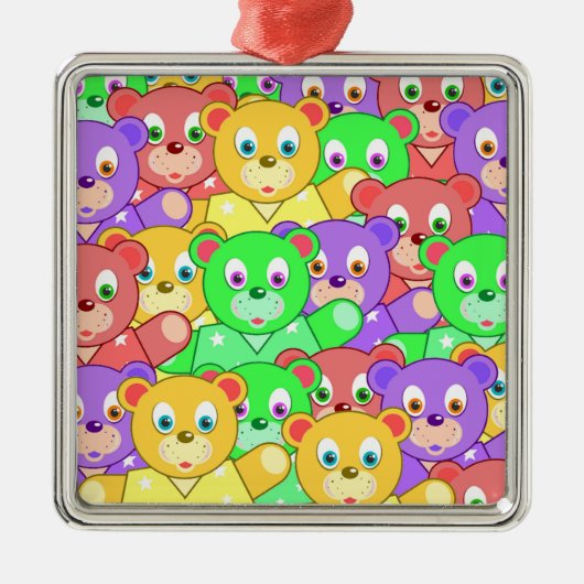 COLORFUL TEDDY BEARS METALEN ORNAMENT (Voorkant)