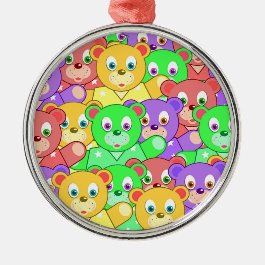 COLORFUL TEDDY BEARS METALEN ORNAMENT (Voorkant)