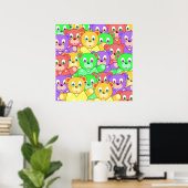COLORFUL TEDDY BEARS POSTER (Thuiskantoor)