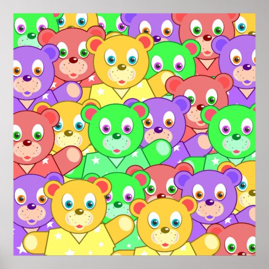 COLORFUL TEDDY BEARS POSTER (Voorkant)