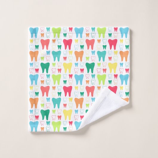 Colorful Teeth Pattern Bad Handdoek (Wasdoekje)