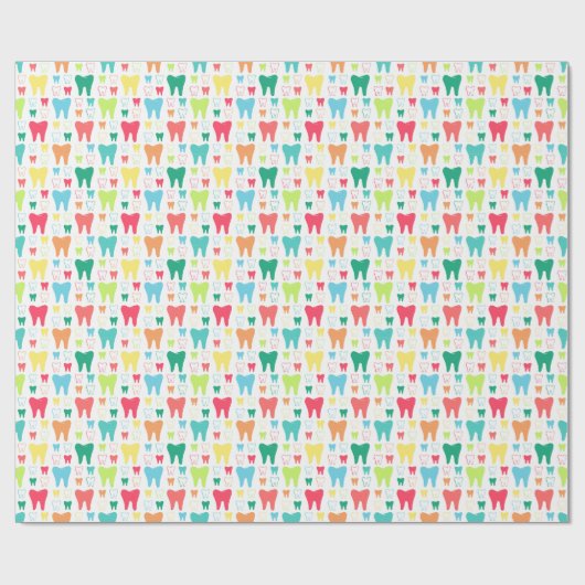 Colorful Teeth Pattern Cadeaupapier (Vlak)