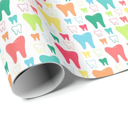 Colorful Teeth Pattern Cadeaupapier (Rol Hoek)