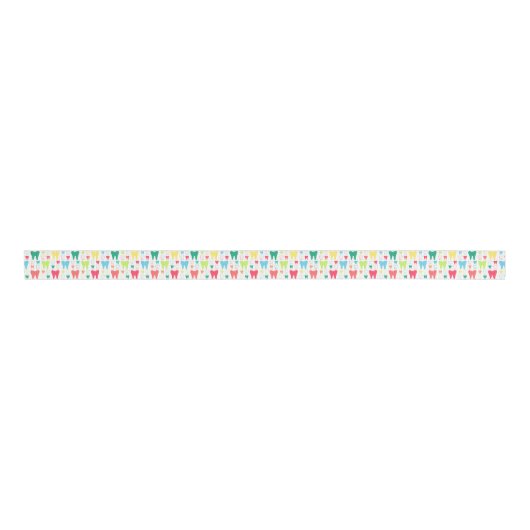 Colorful Teeth Pattern Grosgrain Lint (Voorkant)