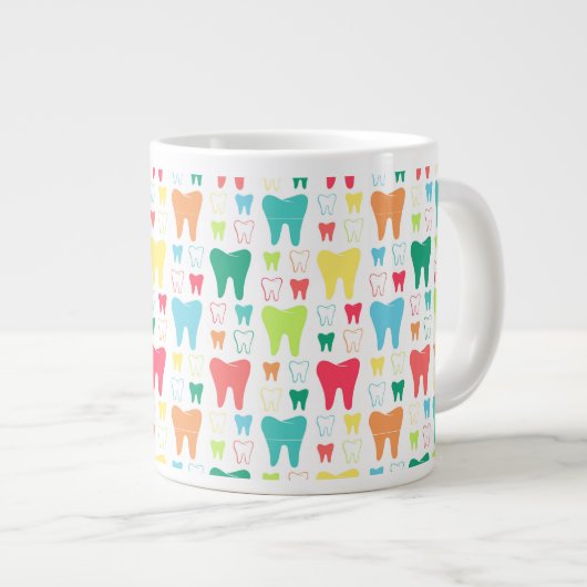 Colorful Teeth Pattern Grote Koffiekop (Voorkant rechts)