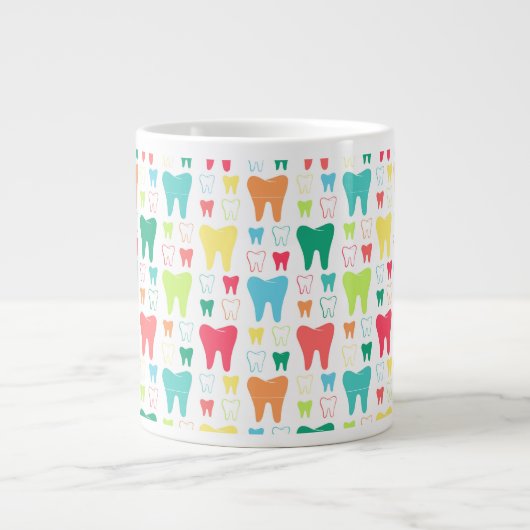 Colorful Teeth Pattern Grote Koffiekop (Voorkant)