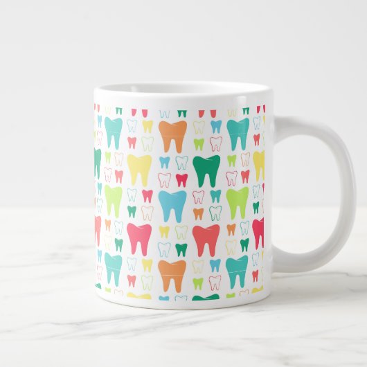 Colorful Teeth Pattern Grote Koffiekop (Rechts)