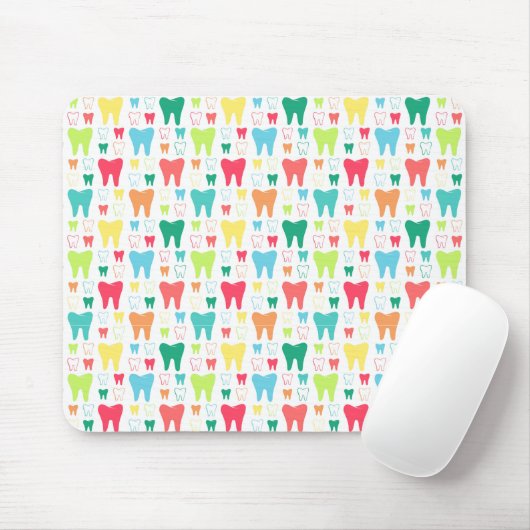 Colorful Teeth Pattern Muismat (Met muis)