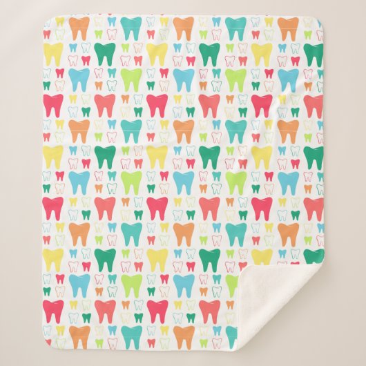 Colorful Teeth Pattern Sherpa Deken (Voorkant)