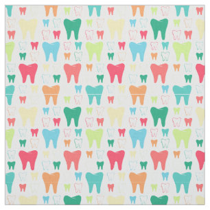 Colorful Teeth Pattern Stof