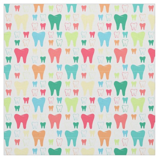 Colorful Teeth Pattern Stof (Swatch)