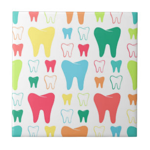 Colorful Teeth Pattern Tegeltje