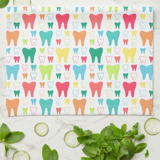 Colorful Teeth Pattern Theedoek (Gevouwen)