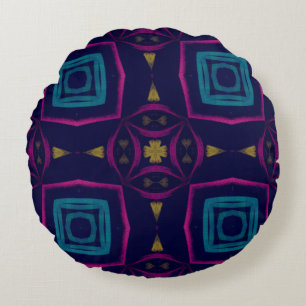 Colorful Tegel illustratie. Mode Geometric Orna Rond Kussen