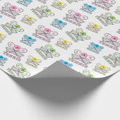 Colorful Tennis Game - Monogram Cadeaupapier (Hoek)