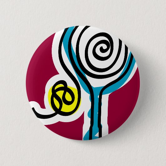 Colorful Tennis Spiral Rope Ronde Button 5,7 Cm (Voorkant)