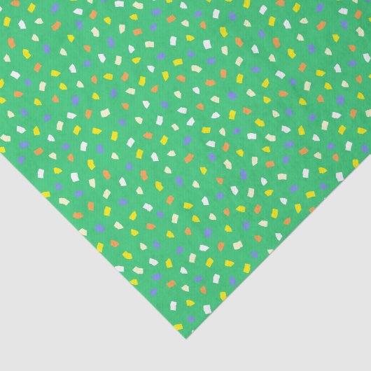 Colorful Terrazzo Confetti Pattern Bright Green Tissuepapier (Detail)
