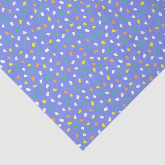 Colorful Terrazzo Confetti Pattern Dusty Blue Tissuepapier (Detail)