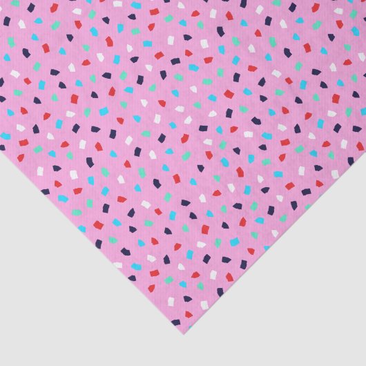 Colorful Terrazzo Confetti Pattern Grapefruit Pink Tissuepapier (Detail)