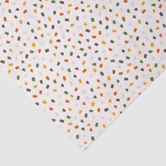 Colorful Terrazzo Confetti Pattern Warm Retro Tissuepapier (Detail)