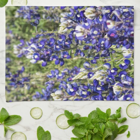 Colorful Texas Bluebonnets - Lupinus texensis Theedoek (Gevouwen)