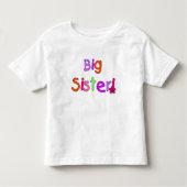 Colorful Text Big Sister Kinder Shirts (Voorkant)