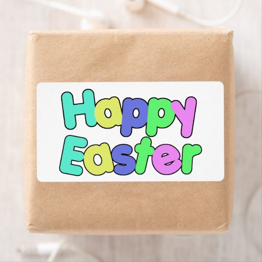 Colorful Text Happy Easter Etiket (Insitu)