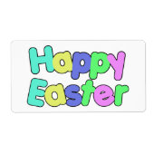 Colorful Text Happy Easter Etiket (Voorkant)