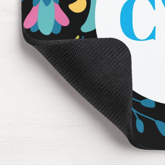 Colorful Textile Pattern Monogram Mousepad Muismat (Hoek)