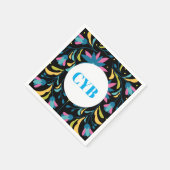 Colorful Textile Pattern Monogram Paper Napkins Servet (Hoek)