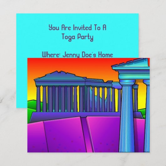 Colorful Thaise Invitation Ancient Kaart (Voorkant / Achterkant)