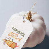 Colorful Thankful and Bless with Pumpkin Gift Cadeaulabel