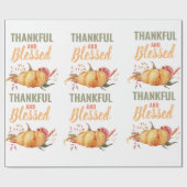 Colorful Thankful and Bless with Pumpkin Gift Cadeaupapier (Vlak)