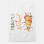 Colorful Thankful and Bless with Pumpkin Gift Theedoek (Verticaal)
