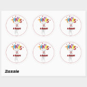 Colorful "Thanks" Spelled by Balloons Large Ronde Sticker (Vel)