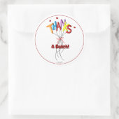 Colorful "Thanks" Spelled by Balloons Large Ronde Sticker (Tas)