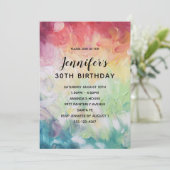 Colorful Thick Abstract Paint Birthday Party Kaart (Staand voorkant)