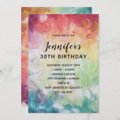 Colorful Thick Abstract Paint Birthday Party Kaart (Voorkant / Achterkant)