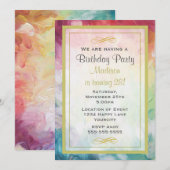 Colorful Thick Abstract Paint Birthday Party Kaart (Voorkant / Achterkant)