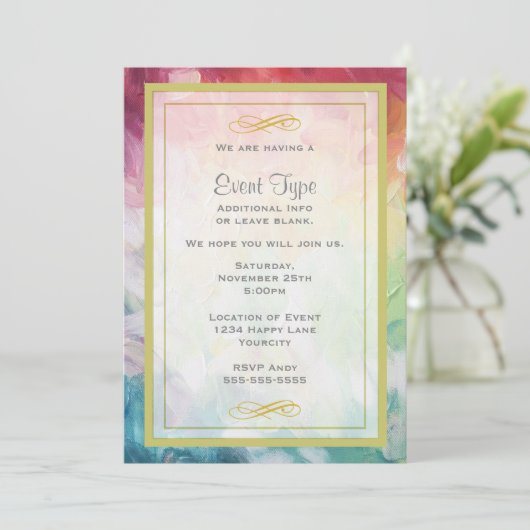 Colorful Thick Abstract Paint Generic Party Kaart (Staand voorkant)