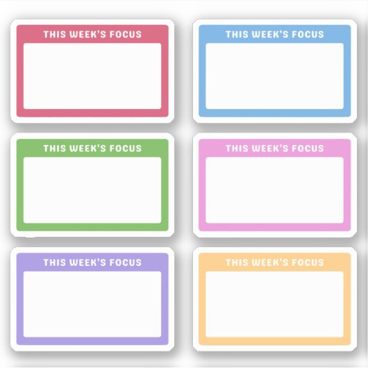 Colorful This Week's Focus Weekly Planner Sticker (Voorkant)