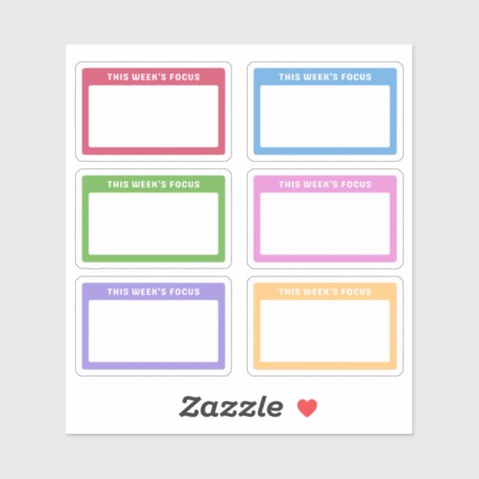 Colorful This Week's Focus Weekly Planner Sticker (Vel)