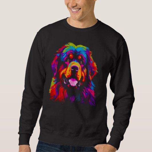 Colorful Tibetan Mastiff Dog Trui (Voorkant)