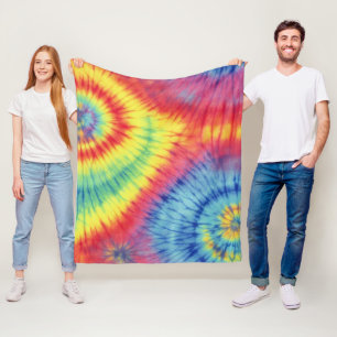Colorful Tie Dye Fleece Deken