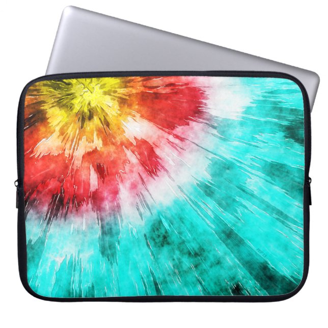 Colorful Tie Dye Laptop Sleeve (Voorkant)